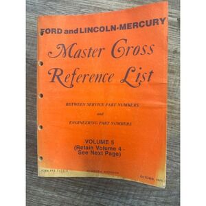 1979 Ford Lincoln Mercury Master Cross Reference Lis Vol 5 Motorcraft FPS 7425-5